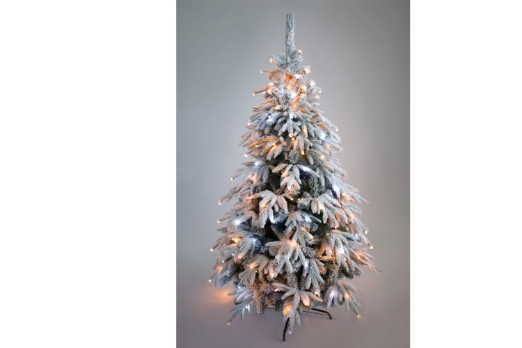 Искусственная ель "CRYSTAL TREES"  Маттерхорн заснеженная с вплетенной гирляндой 150 см