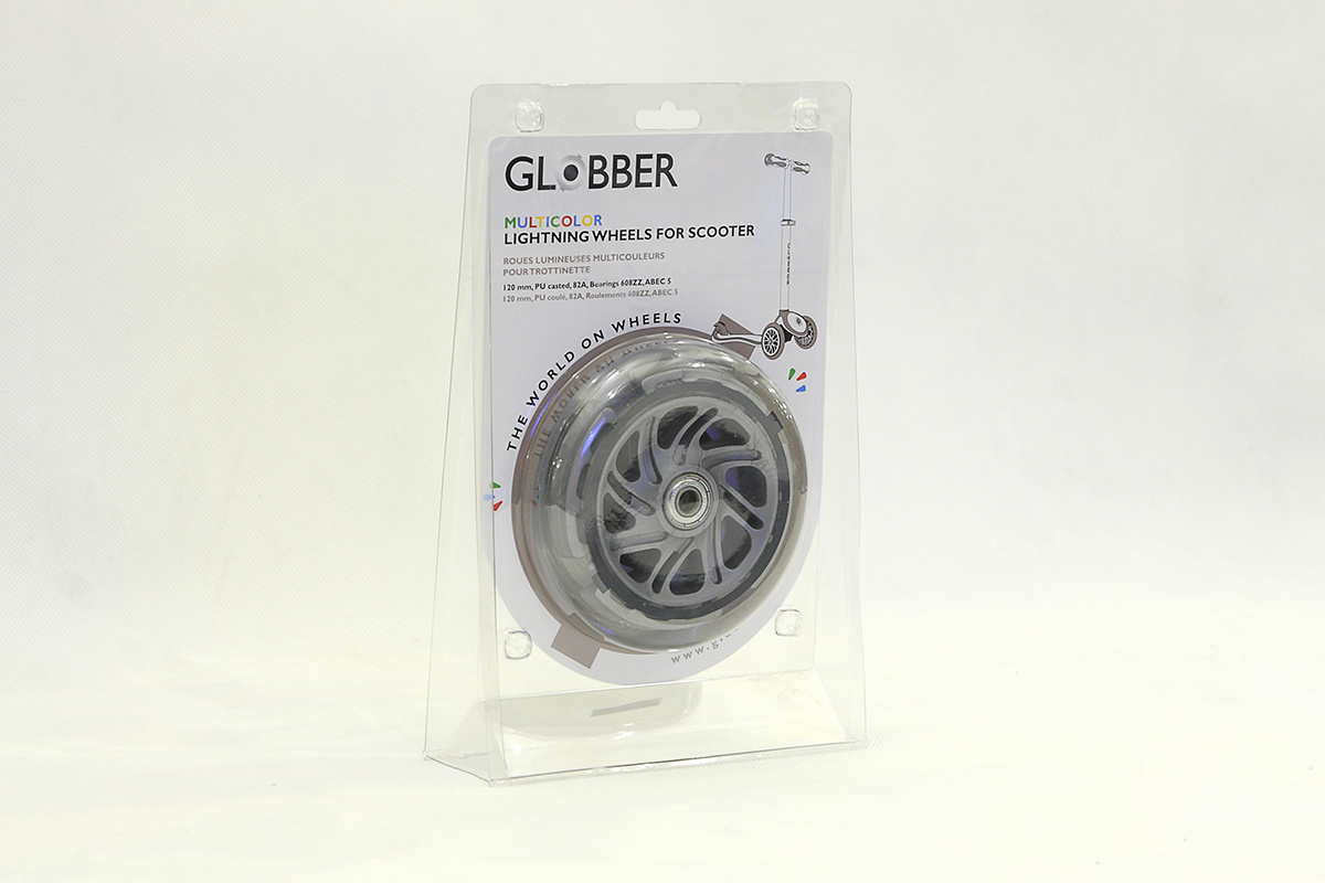 LED светящиеся передние колеса для самоката "Globber" 120 мм