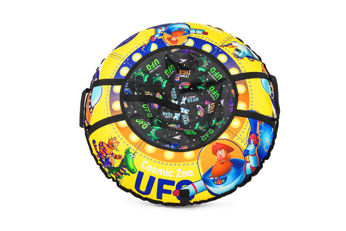 Надувные санки-ватрушка (тюбинг) Cosmic Zoo UFO (Капитан Клюква)